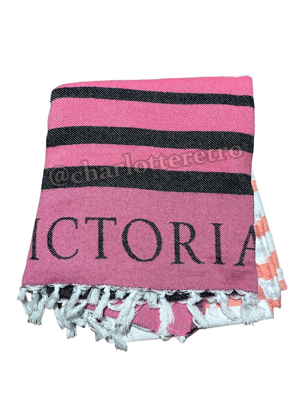 VS • Signature Stripes Cotton Throw Blanket w Fringe
